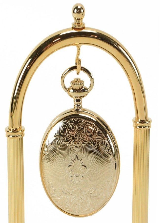 TAURISH Pocket Watch Display Stand Full Arch Gold Plated Metal Holder for Pocket Watches, Antique Clocks, & Collectibles -Brass-Gold Plated ( Watch Not Included ) - Image 5